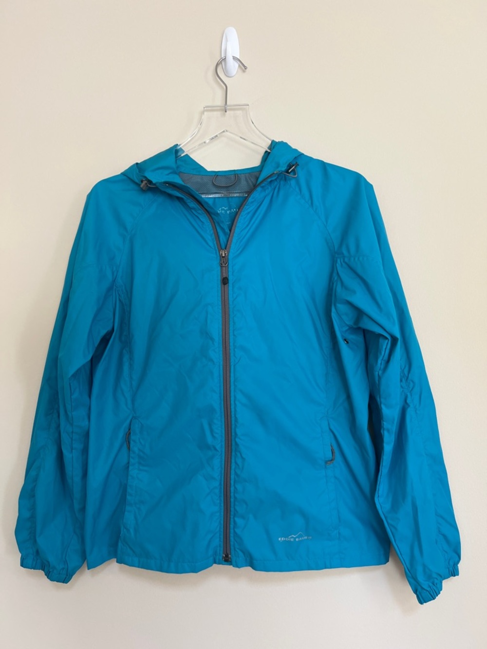 Eddie Bauer Women's Lightweight Teal Hooded Windbreaker Jacket S - Picture 13 of 13